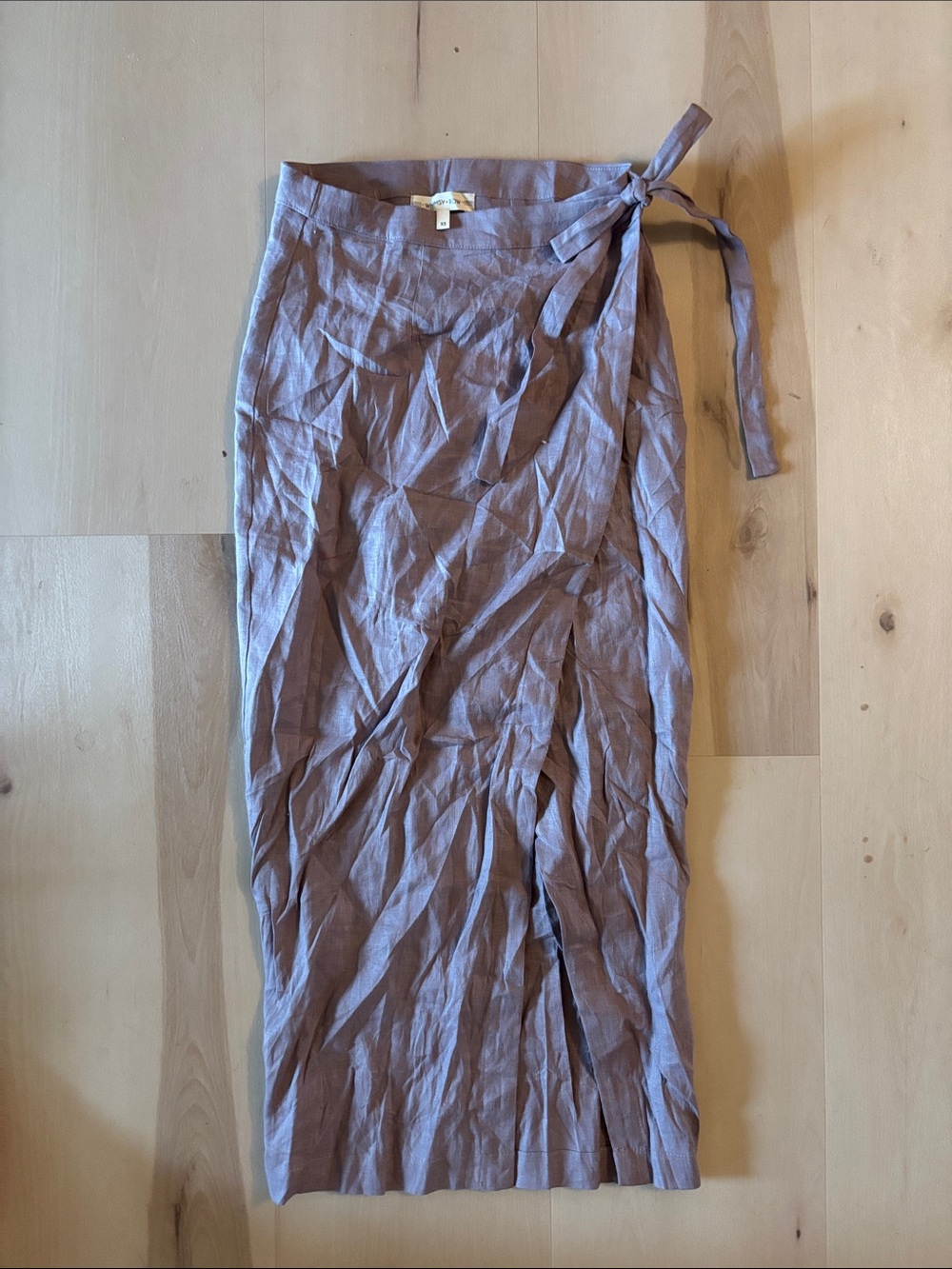 Women’s Lavender Wrap Midi Skirt with Side Tie